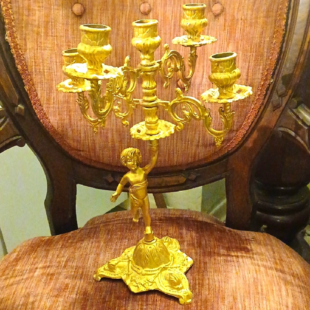 Elegant Gilt French Candelabra